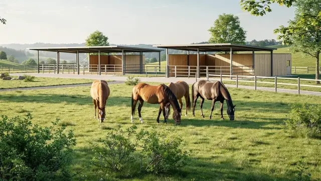 Aktivstall für Pferde mit modernem Design fördert Bewegung und soziale Interaktion