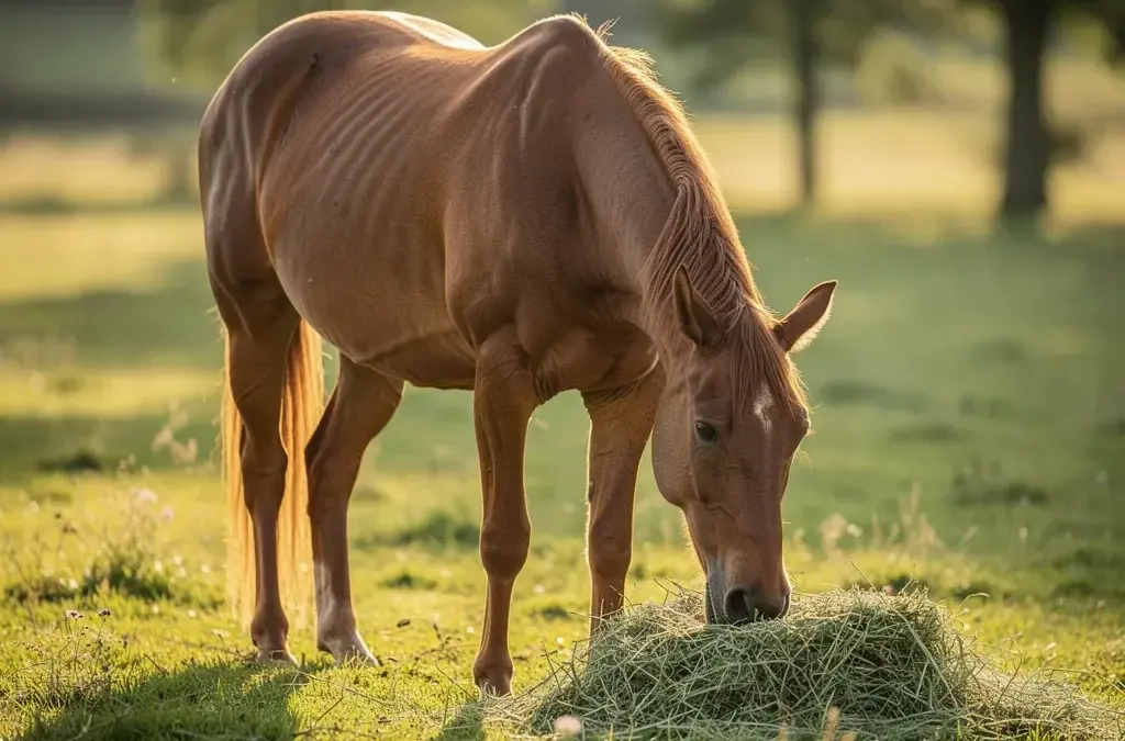 Altes Pferd mit Stoffwechselproblemen und Lösungsmöglichkeiten für gesunde Ernährung