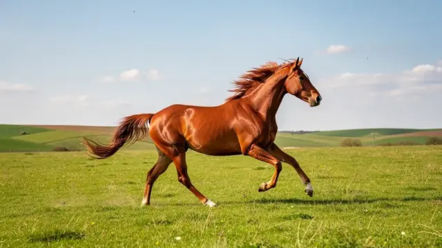 Pferd in Bewegung im Stall für mehr physische und psychische Gesundheit