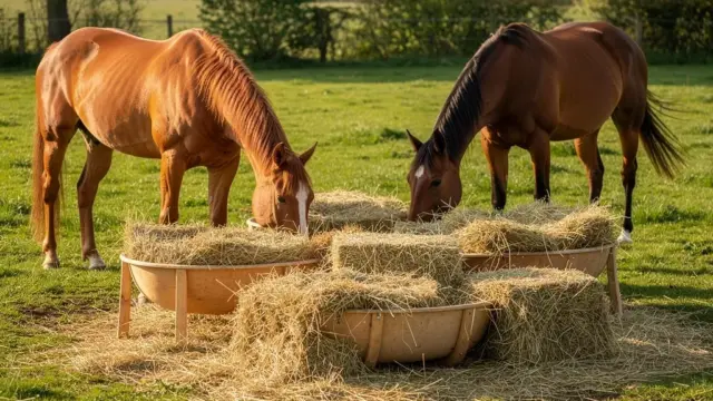 Artgerechter Futterplatz für Pferde zur Förderung von Wohlbefinden und Gesundheit