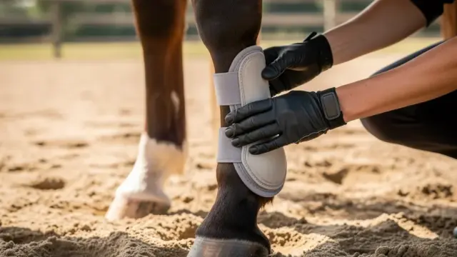 Gamaschen korrekt anlegen zur Verringerung von Verletzungsrisiken bei Pferden