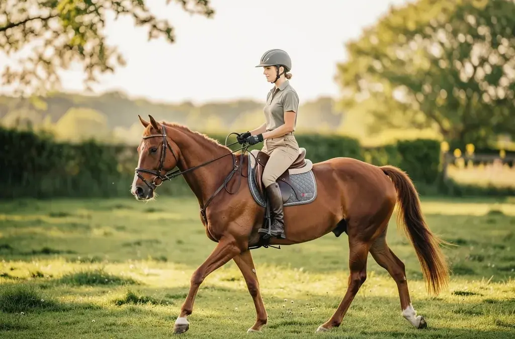 Pferd und Reiter beim gebisslosen Reiten in harmonischer Kommunikation
