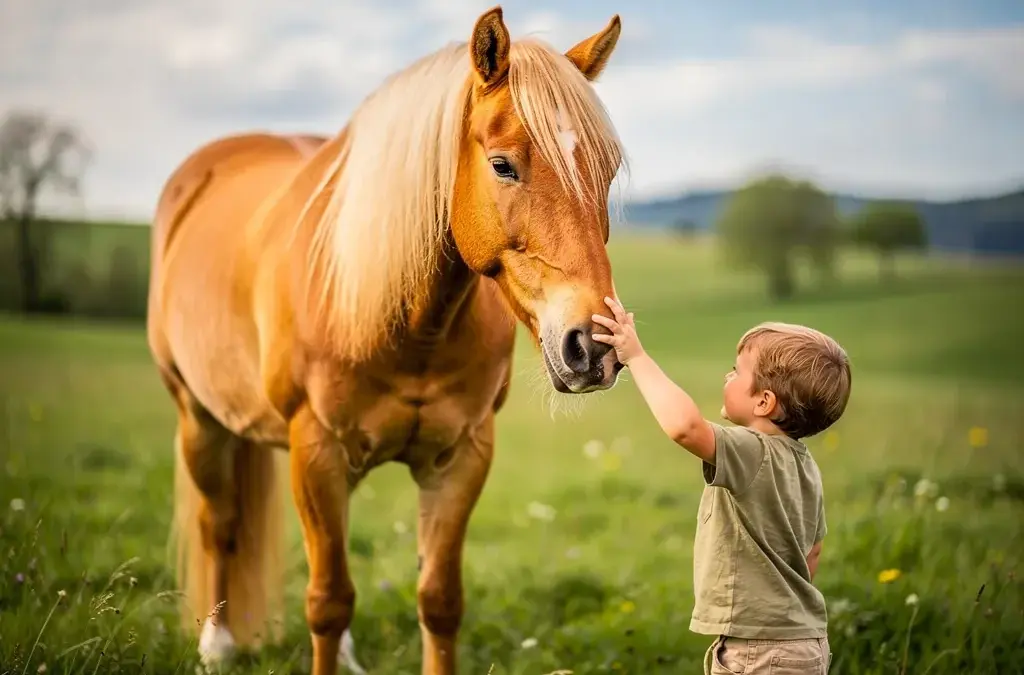 Freundlicher Haflinger mit sanftem Charakter in der Natur