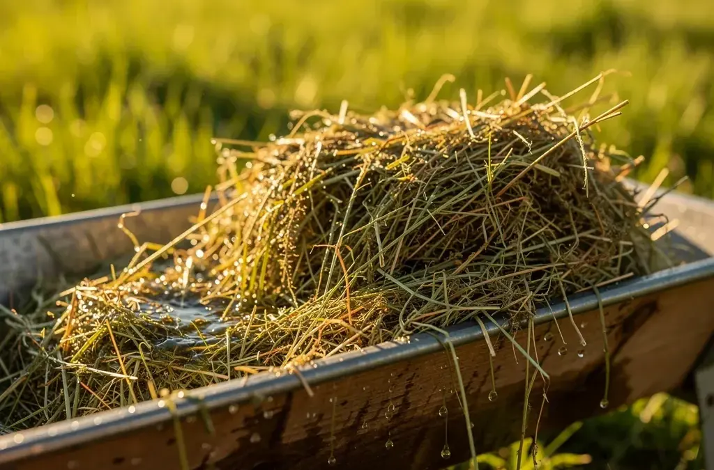 Heu für Pferde wässern zur Verbesserung der Futterqualität und Reduzierung von Staub