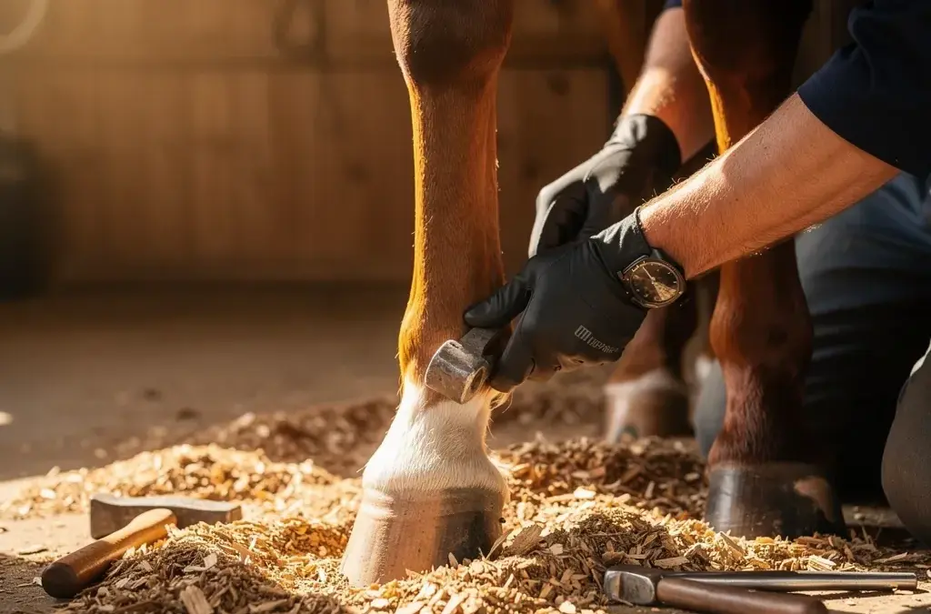 Hufbearbeitung beim Pferd mit verschiedenen Techniken für gesunde Hufpflege