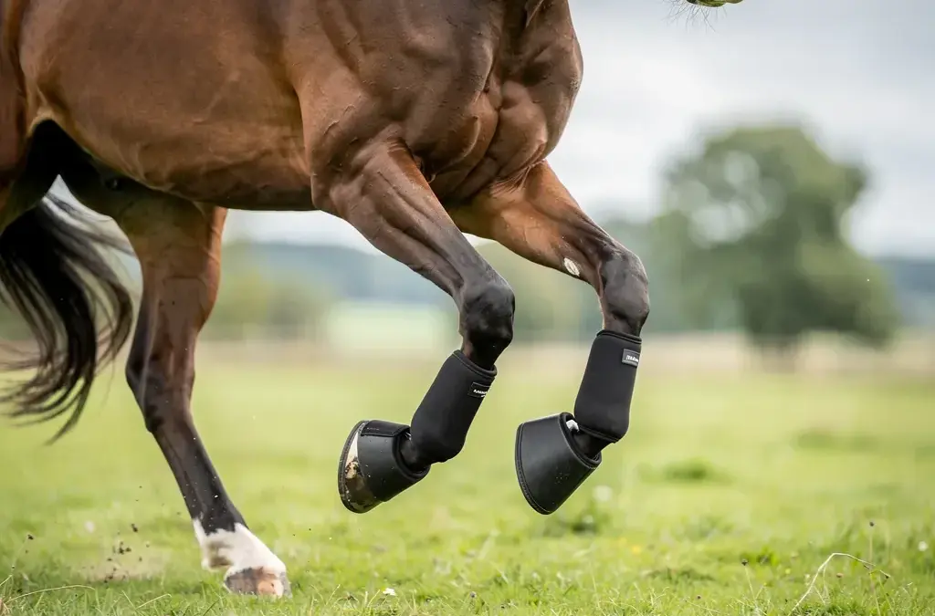 Hufglocken schützen Pferdebeine vor Verletzungen und Stößen im Reitsport