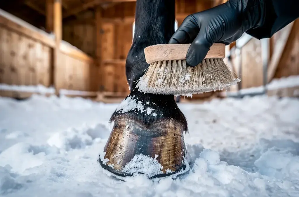 Hufpflege im Winter zur Vorbeugung von Kälte und Glätte für Pferde