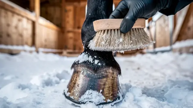 Hufpflege im Winter zur Vorbeugung von Kälte und Glätte für Pferde