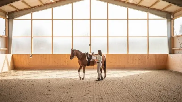 Longierhalle für Pferde ermöglicht wetterunabhängiges Training und optimale Lernbedingungen