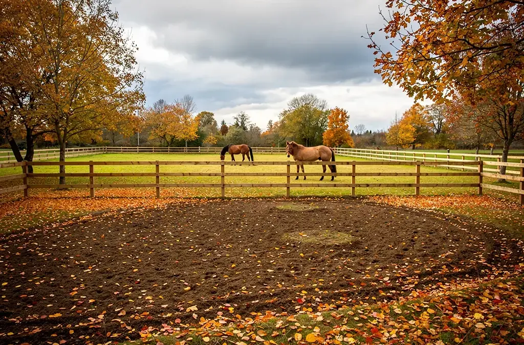Paddock Herbst Vorbereitung für optimale Drainage und Matschvermeidung im Blogartikel