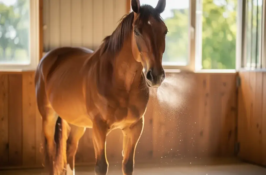 Beitragsbild zu Ursachen und Maßnahmen gegen allergischen Husten beim Pferd