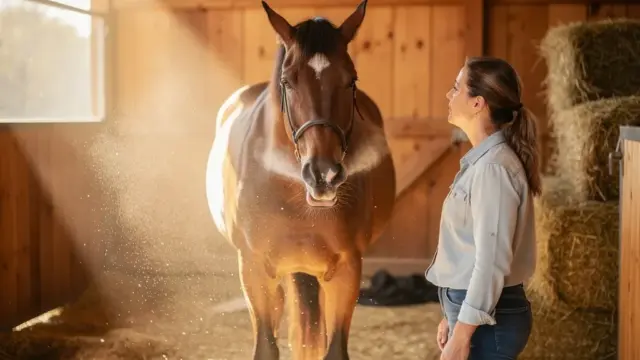 Pferd mit chronischem Husten als Zeichen für Bronchitis und Atemwegserkrankungen