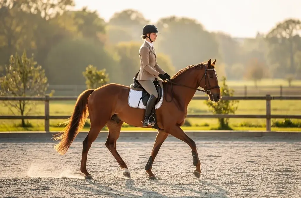 Pferd bei der Verbesserung von Schritt, Trab und Galopp im Training