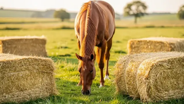 Pferd mit Heustauballergie erhält dustfreies Raufutter für bessere Gesundheit