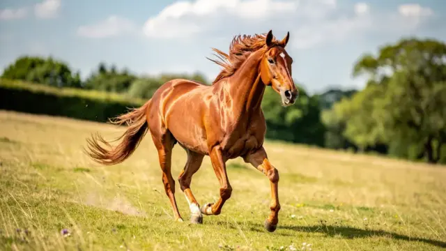 Pferd beim Konditionstraining zur Steigerung der Fitness und Ausdauer
