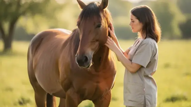 Pferd beim Tierarzt zur Untersuchung der Kostenfaktoren für Tierarztbesuche