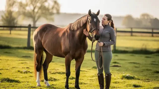 Mensch und Pferd in harmonischer Haltung für vertrauensvolle Kommunikation