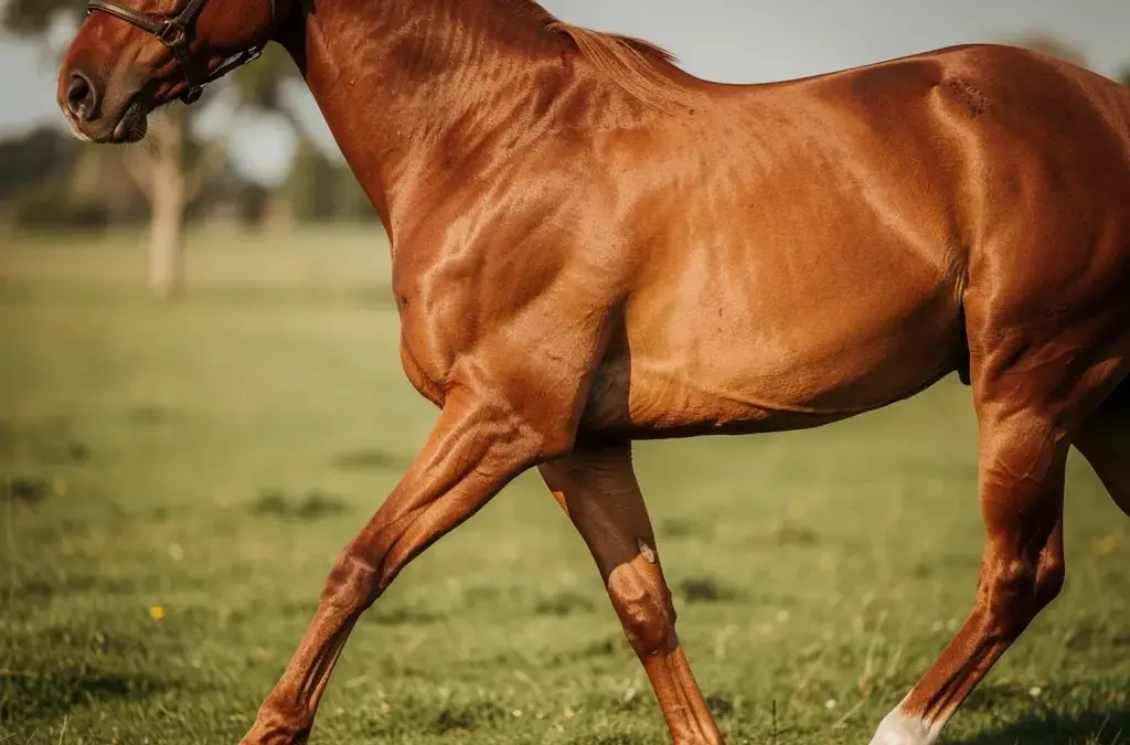 Pferd beim Training in Bewegung zur Förderung von Fitness und Gesundheit