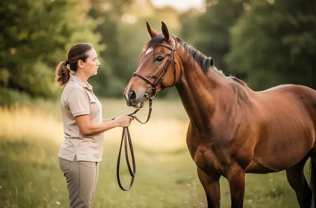 Überfordertes Pferd mit angespannter Körperhaltung und Stressanzeichen erkennen