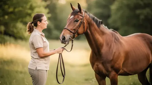 Überfordertes Pferd mit angespannter Körperhaltung und Stressanzeichen erkennen