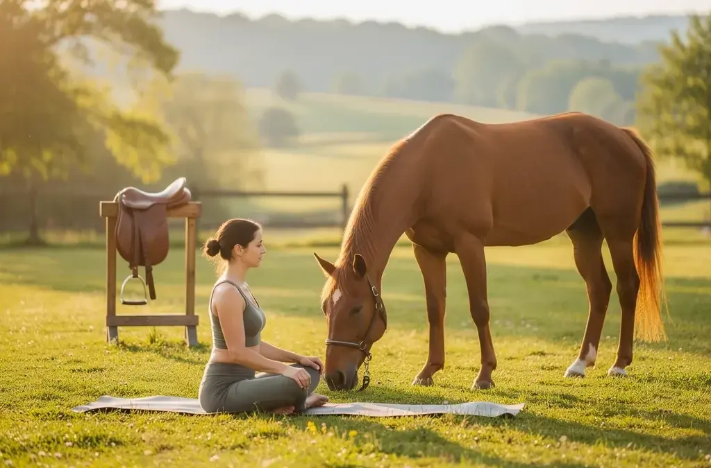 Pferde-Yoga im Urlaub verbindet Entspannung mit Naturerlebnis für Reiter und Pferdeliebhaber