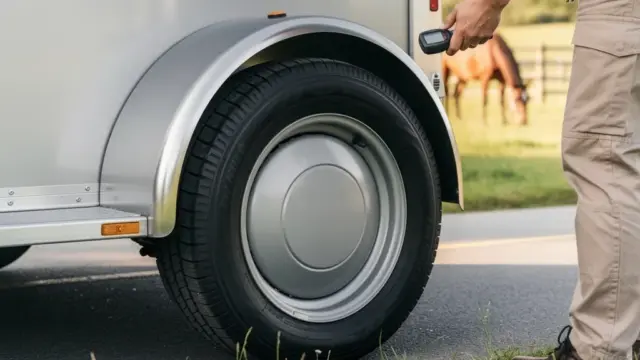 Reifendruckkontrolle beim Pferdeanhänger für sicheres und komfortables Fahren