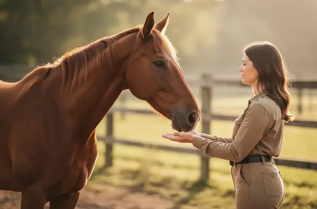 Pferdeausbildung Horsemanship fördert die sanfte Kommunikation und das Vertrauen zwischen Mensch und Pferd