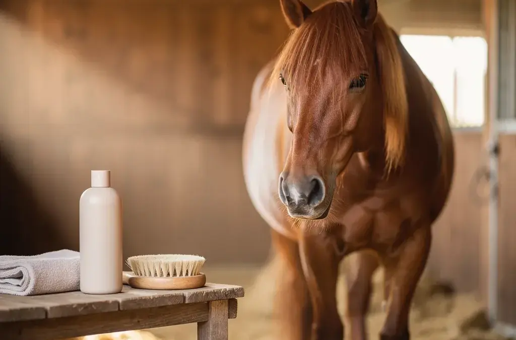 Beitragsbild zum Pferdeshampoo Test mit Tipps zur Fellpflege und Hautgesundheit