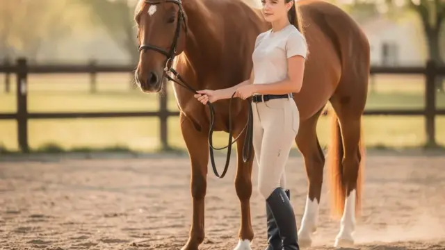 Reithose ohne Besatz für komfortables und flexibles Reiten für Anfänger