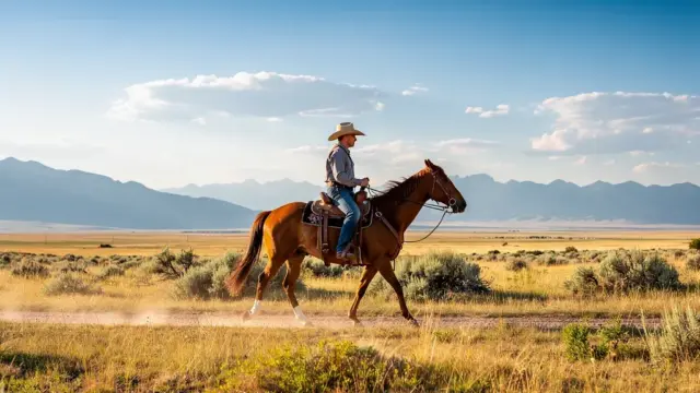 Reiturlaub in den USA: Cowboys reiten durch beeindruckende Landschaften