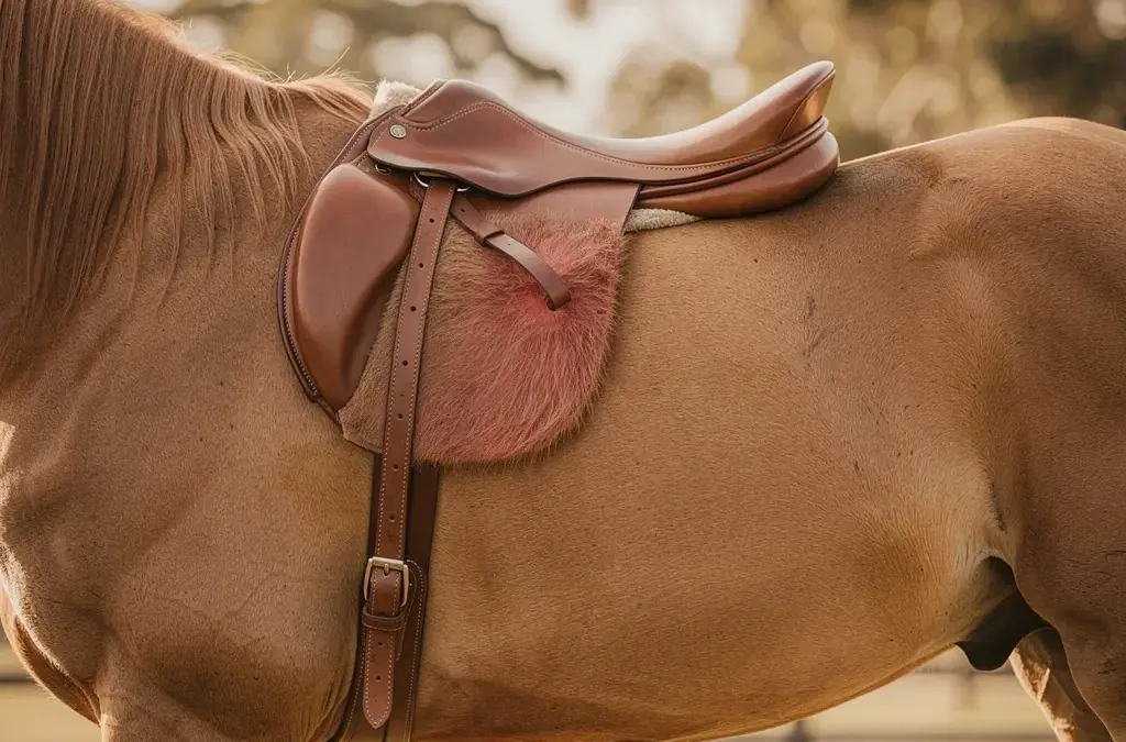 Pferd mit Satteldruck zeigt Unruhe und Druckstellen am Rücken
