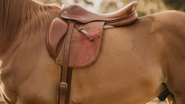 Pferd mit Satteldruck zeigt Unruhe und Druckstellen am Rücken