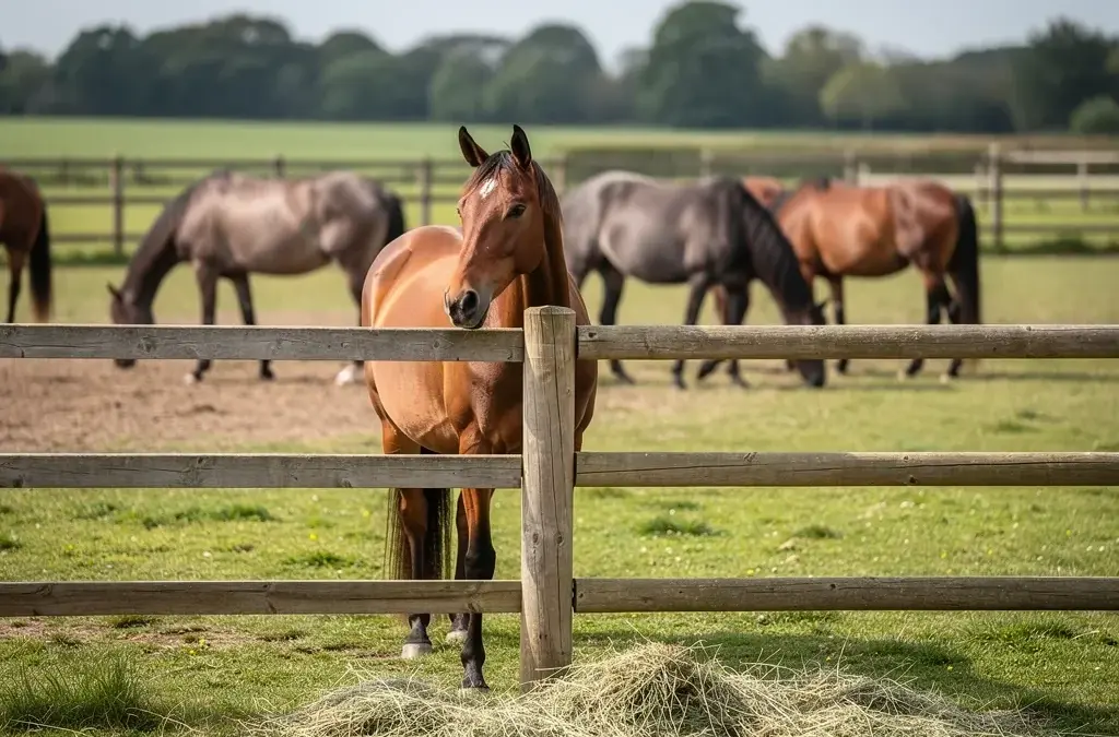 Schleuse Paddock für sichere Eingliederung neuer Pferde in die Herde
