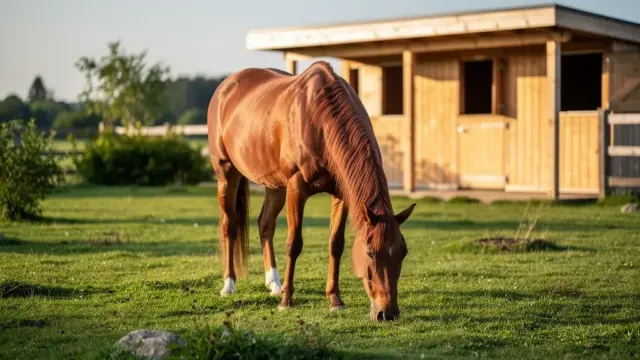 Stall und Paddock Kombination für das Wohlbefinden von Pferden