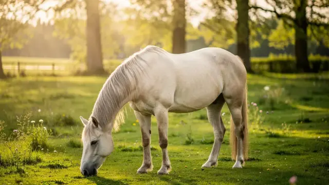 Pferd entspannt im Stall vor dem Turnier zur Stressprävention