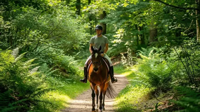 Bild eines Reiters auf einem Wanderweg beim Wanderritt planen