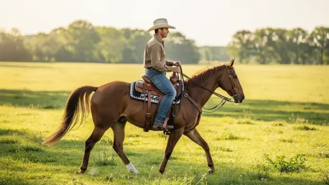 Beispiel für harmonische Bewegungen im Western Pleasure mit Pferd und Reiter